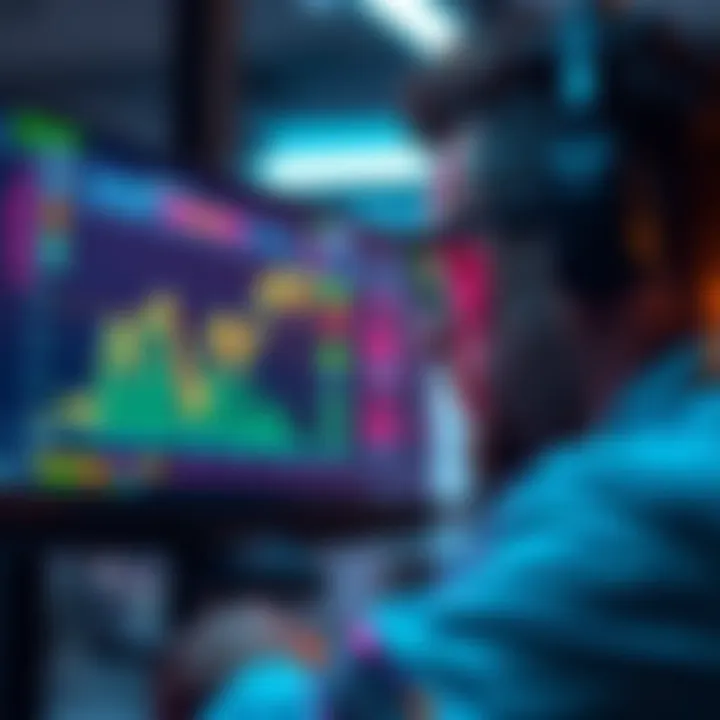 A trader looking at a digital chart showing a token price drop, contemplating purchasing 36,000 tokens at a reduced price.