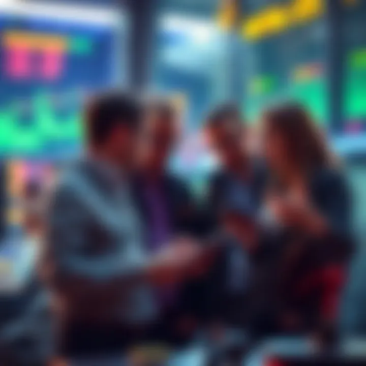 Group of traders reviewing various cryptocurrency exchange platforms while discussing security and asset protection strategies