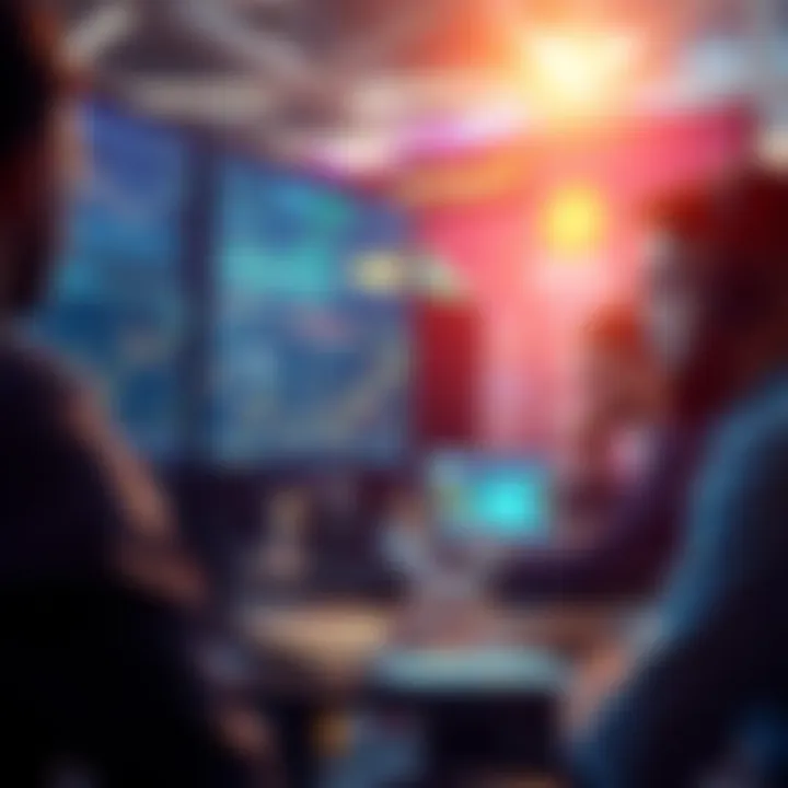 A group of traders actively analyzing charts and data on their screens while using the BitMart platform