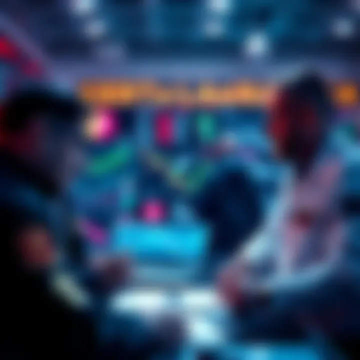 Group of traders analyzing charts and graphs about Bitcoin, Ethereum, and Solana prices