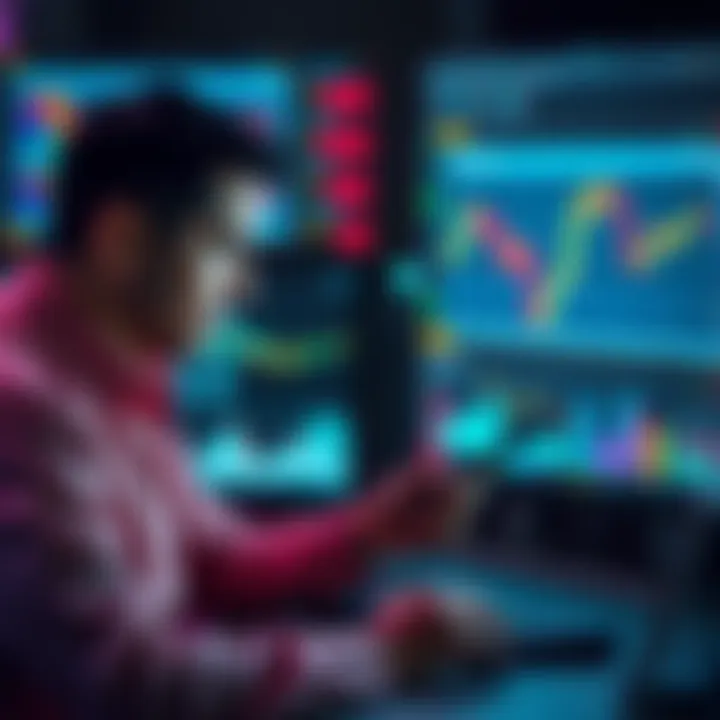 A trader looking at charts and graphs on a computer screen, frustrated by platform limitations in Canada.