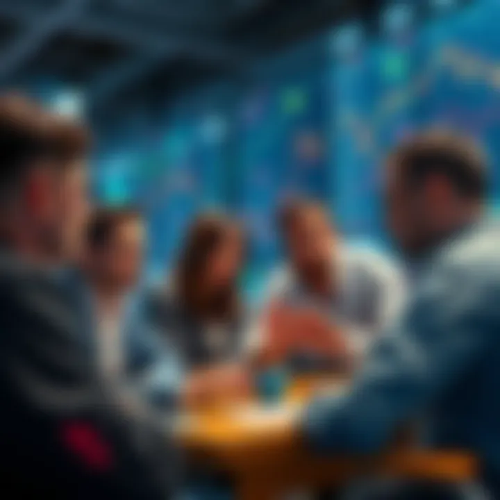 Trading Discussion Group of traders sharing insights on a forum about trading strategies and tips.