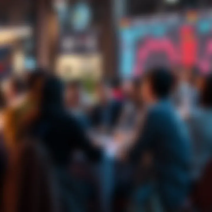 People engaged in a vibrant discussion about trading strategies and market trends at a roundtable event.