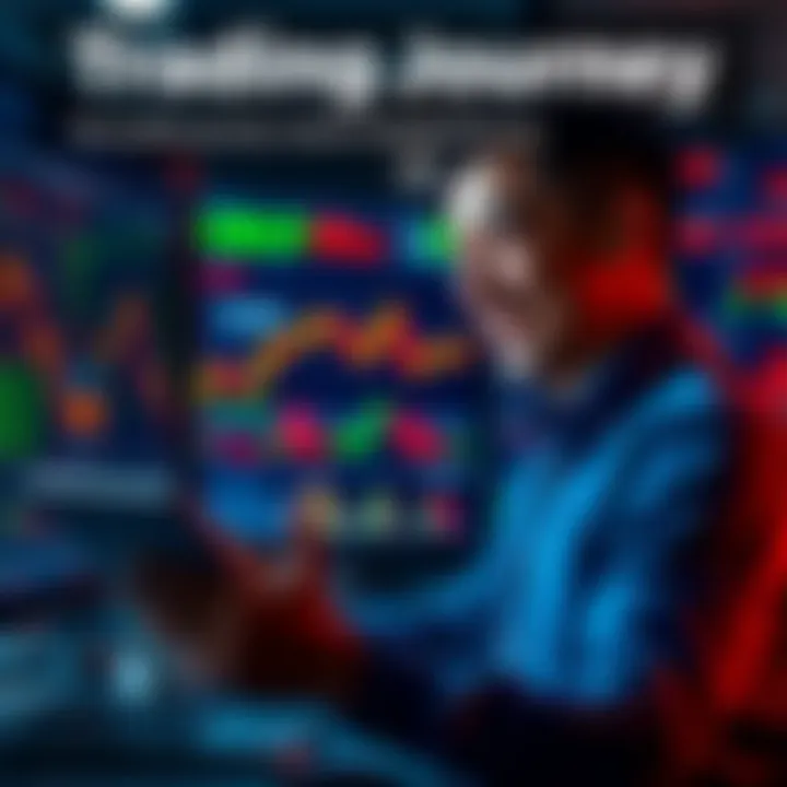 A trader reviewing charts and financial data with a satisfied expression after achieving financial gains.