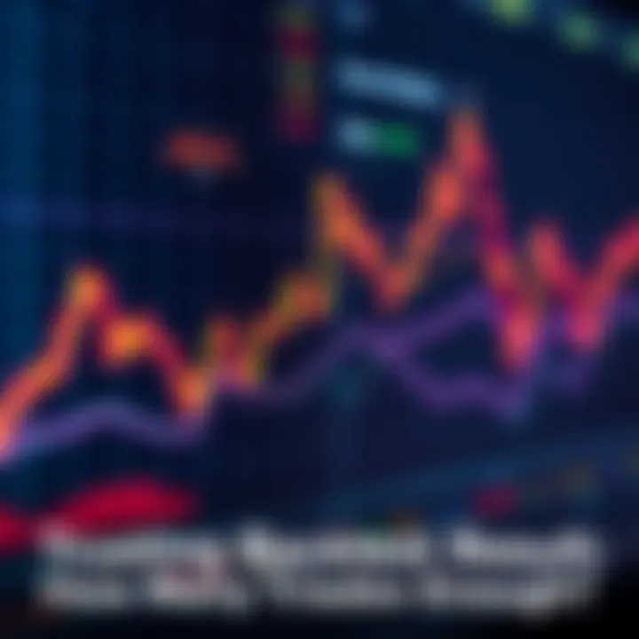 A graph showing trading results over time with fluctuating lines and data points, indicating performance linked to backtesting.