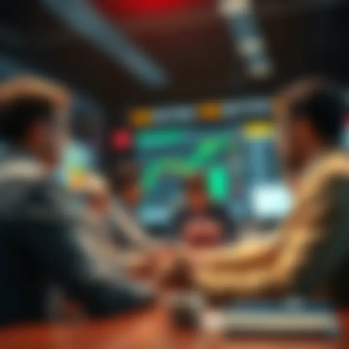 Group of people sharing trading strategies and insights on a forum