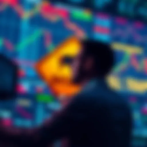 A person analyzing stock charts with a warning sign about bull traps in the background
