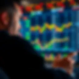 A person analyzing trading charts and numbers, contemplating when to stop or restart a losing strategy.