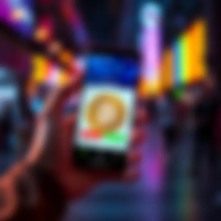 A person holding a smartphone displaying a Bitcoin wallet app, preparing to transfer funds to an exchange.