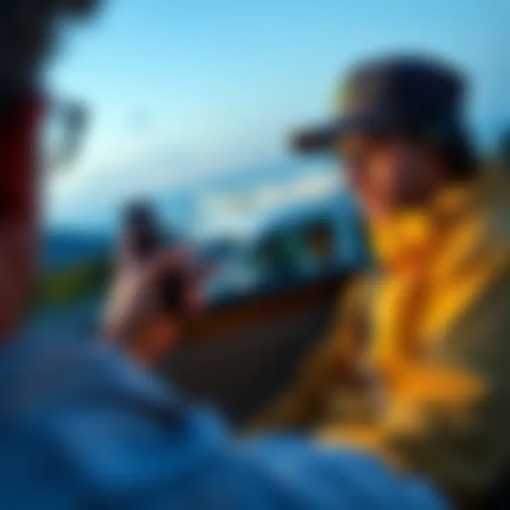 Traveler struggling to load Atlas Earth on smartphone during a road trip