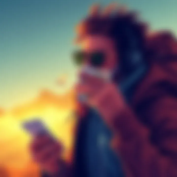 Person holding collectible cards while traveling, symbolizing investment journey