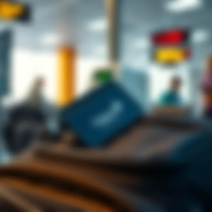 A Trezor Keep Metal wallet placed on a travel bag near airport security scanner