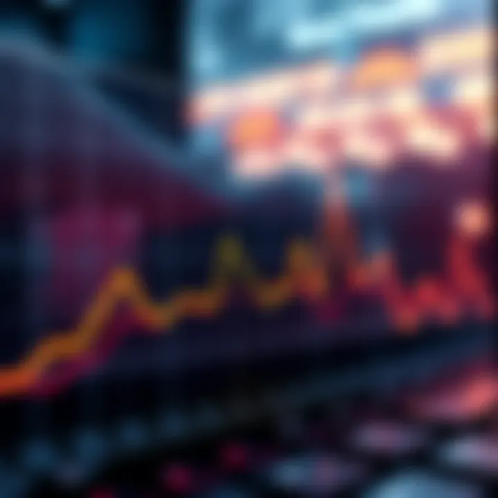 A line graph illustrating a spike in trends over time, with upward movement highlighted.