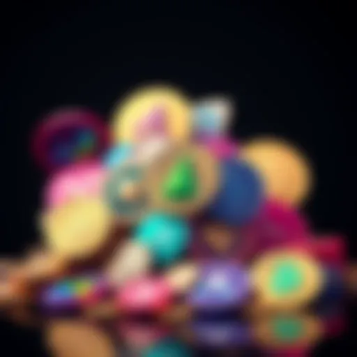 A visual representation of the surge in trending coins linked to Solana, highlighting various colorful coin logos