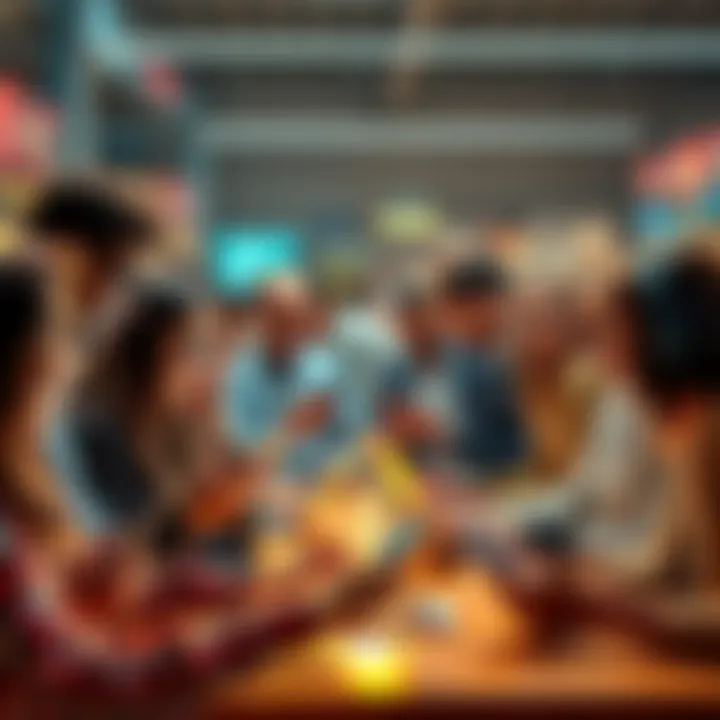 A group of diverse people using various devices like smartphones and laptops to connect online, showcasing the evolution of digital communication in 2026.