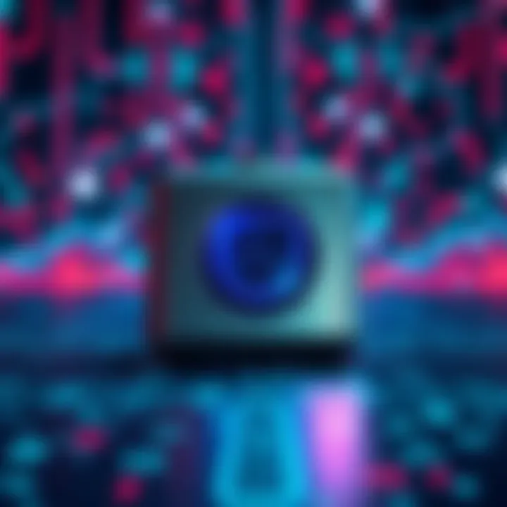 A Trezor Safe 3 device with a background of digital symbols representing quantum hacking threats
