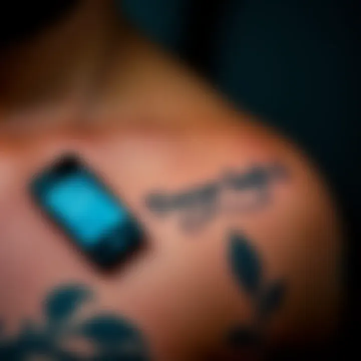 A tattoo design of a seed phrase artistically displayed on skin, next to a Trezor Safe 5 device.