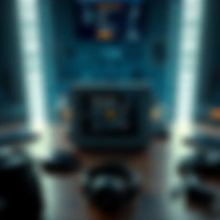 A new Trezor Safe 9 device displayed on a table with a modern design, showcasing its sleek features and security indicators, surrounded by tech gadgets.