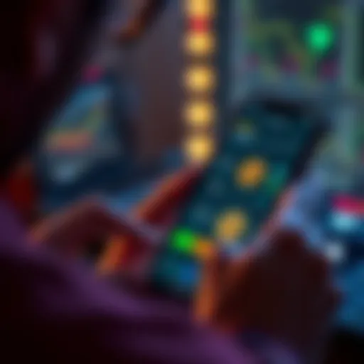 A person setting up a Trezor hardware wallet while managing cryptocurrency on an iPhone, including HBAR, XRP, Bitcoin, and Ethereum.