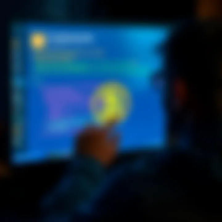 A person looking at a computer screen displaying Bitcoin Cash wallet issues and synchronization errors