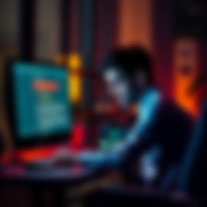 A person sitting at a computer looking frustrated while dealing with error messages related to Polygon