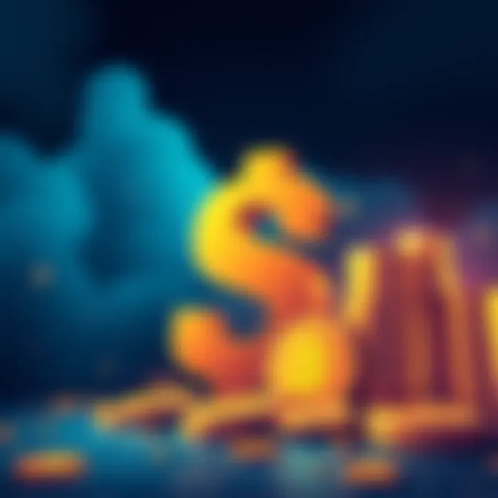 An illustration showing a large dollar sign and a depiction of cryptocurrency coins, representing the Trump family's financial ties to a $500 million crypto investment.