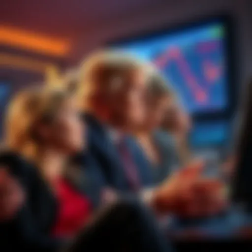 The Trump family looking distressed while watching cryptocurrency values drop on a screen, symbolizing their significant financial setback.