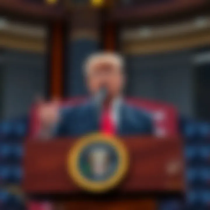 President Trump speaking about the Crypto Clarity Act and banks at a podium