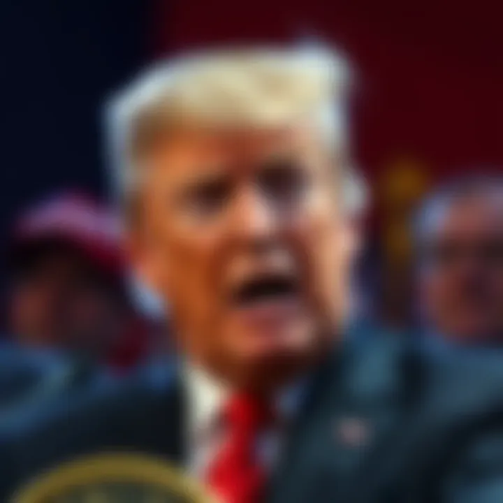 President Trump looking frustrated while speaking at a rally, showing his emotions toward his supporters.