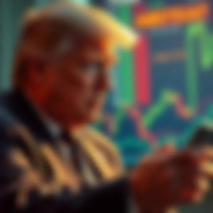 President Trump analyzing stocks and bonds with cryptocurrency profits