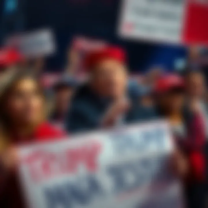 Supporters of Trump gathered, displaying mixed emotions and signs expressing outrage at the Supreme Court decision on redistricting.