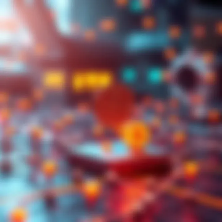 A visual representation of trust infrastructure in cryptocurrency, showcasing a secure digital network with blockchain elements and symbols of trust.