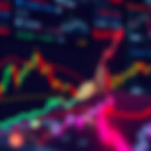 A graphic showing the upward trend of TRX cryptocurrency against a backdrop of fluctuating crypto market graphs.