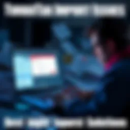 A frustrated person looking at a laptop screen with TurboTax and cryptocurrency data on the display, surrounded by papers and error messages.