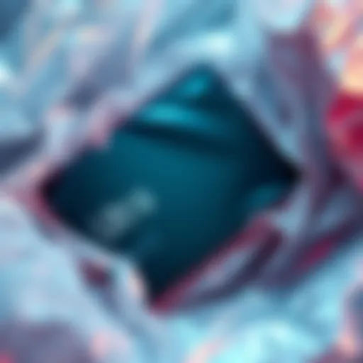 A close-up of an ultra card surrounded by thick plastic packaging, highlighting the environmental concerns of excessive waste.