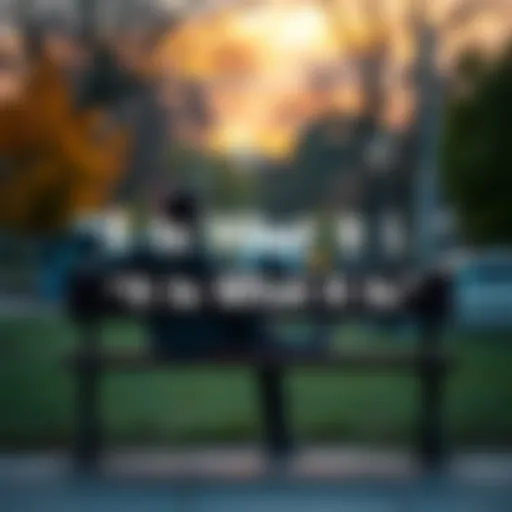 A person sitting on a park bench looking thoughtful, reflecting on the phrase 'It Is What It Is' as they observe the surroundings.