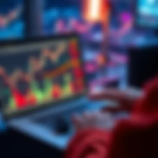 A person analyzing financial charts and graphs related to liquidity pools on a laptop, showing potential losses and market trends.