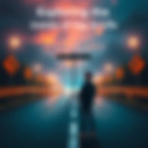 A person standing at a fork in the road, looking puzzled at the signs pointing in different directions, symbolizing the irony of life's choices.