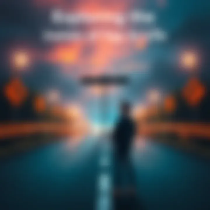 A person standing at a fork in the road, looking puzzled at the signs pointing in different directions, symbolizing the irony of life's choices.