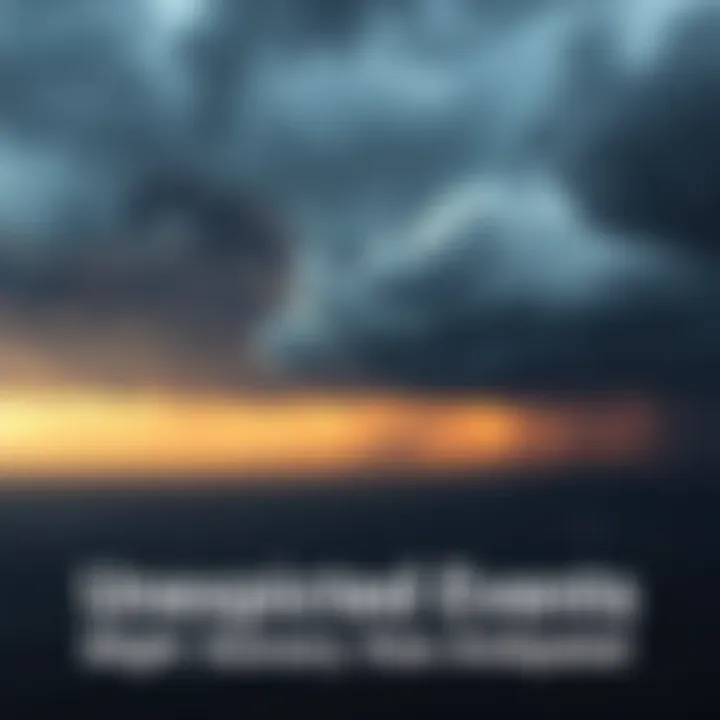 A stormy sky hinting at unexpected changes coming soon, with dark clouds swirling above the landscape.