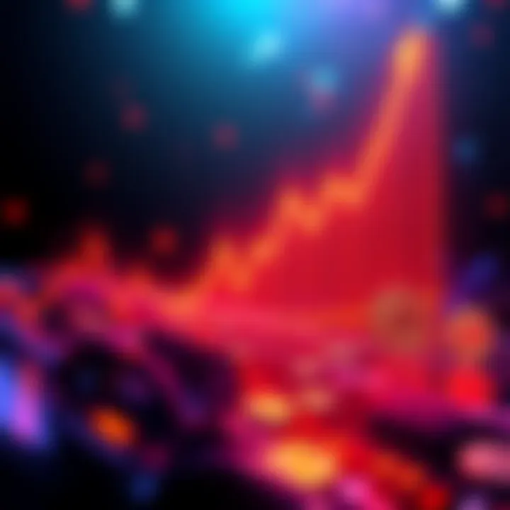 A graphic illustrating a surge in trading volume with a chart showing upward trends and cryptocurrency symbols, representing the rise of Unichain and Uniswap.