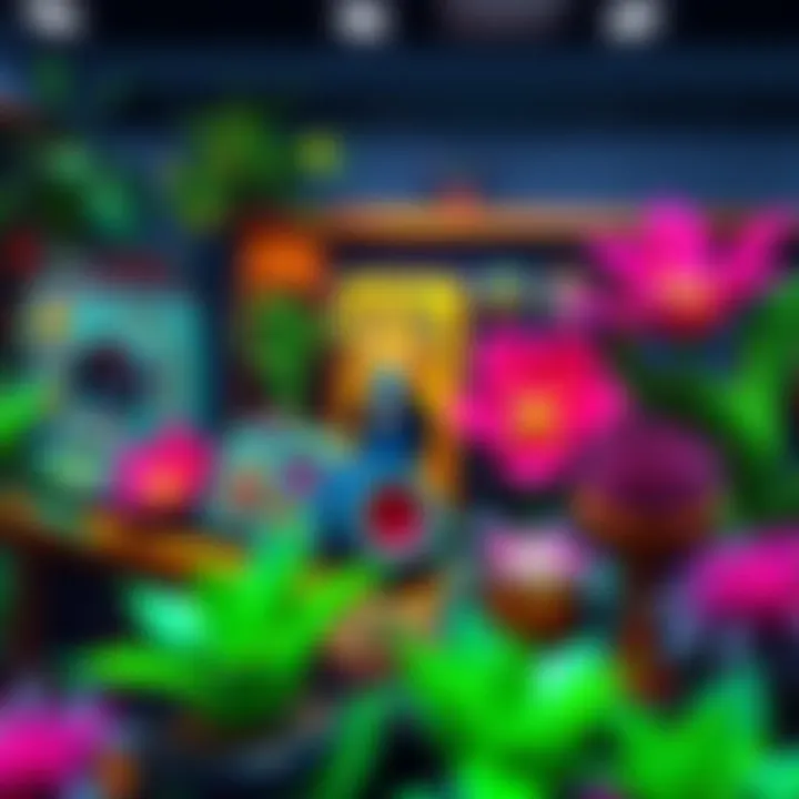 A colorful display of unique sets themed as Mint Chip, Peacock, and Carnivorous Plants.