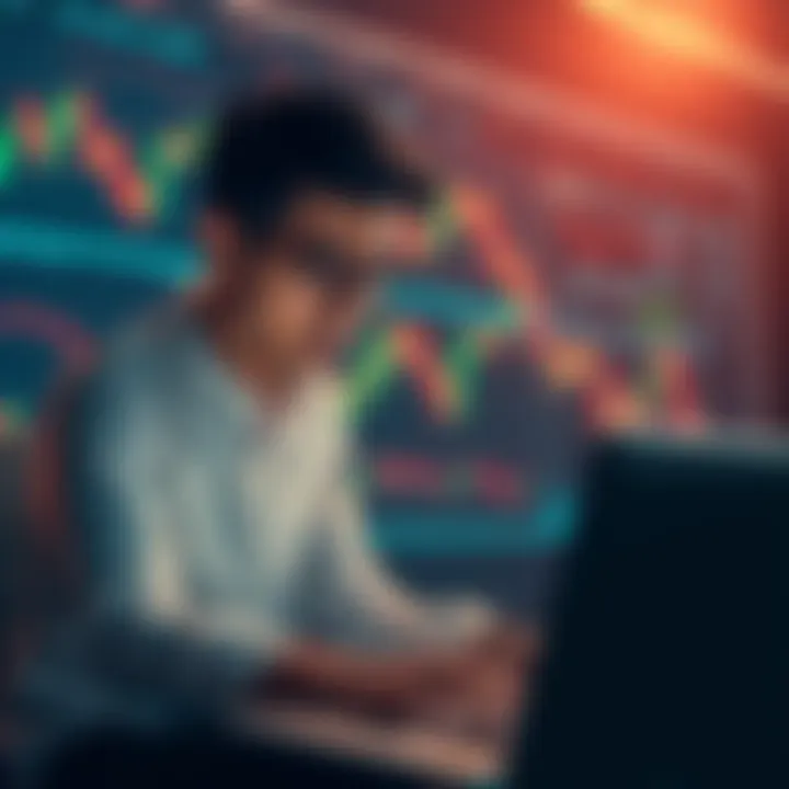 A user looking frustrated while checking Uniswap on their laptop, with crypto charts in the background