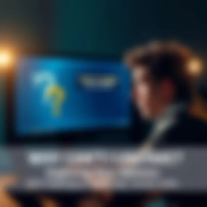 A frustrated person looking at a computer screen displaying a staking error message, with question marks around them.