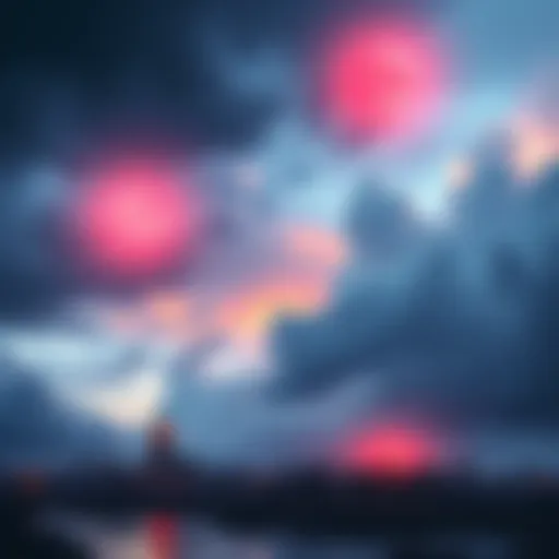 A collection of strange occurrences like floating objects and odd weather patterns, illustrating peculiar events that spark curiosity.