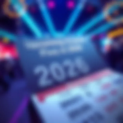 Calendar marked with important dates for events in 2026