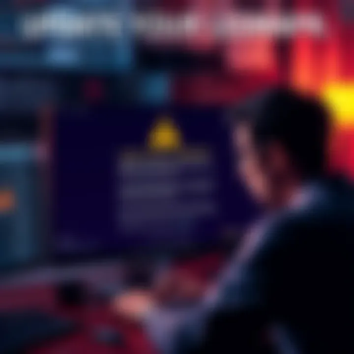 Update Your Ledger App A user looking worried while viewing a computer screen displaying a warning about Ledger's Monero app leaking secret keys. The scene highlights urgency and concern for fund safety.