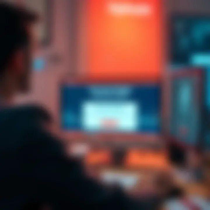 A worried person looking at a computer screen showing an account closure notification from Uphold, with a graphic representation of missing funds.