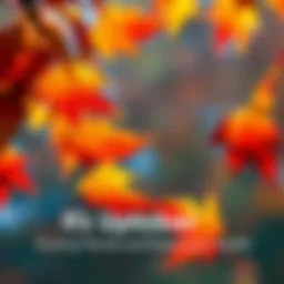 Colorful leaves representing October trends with upward arrows indicating market shifts