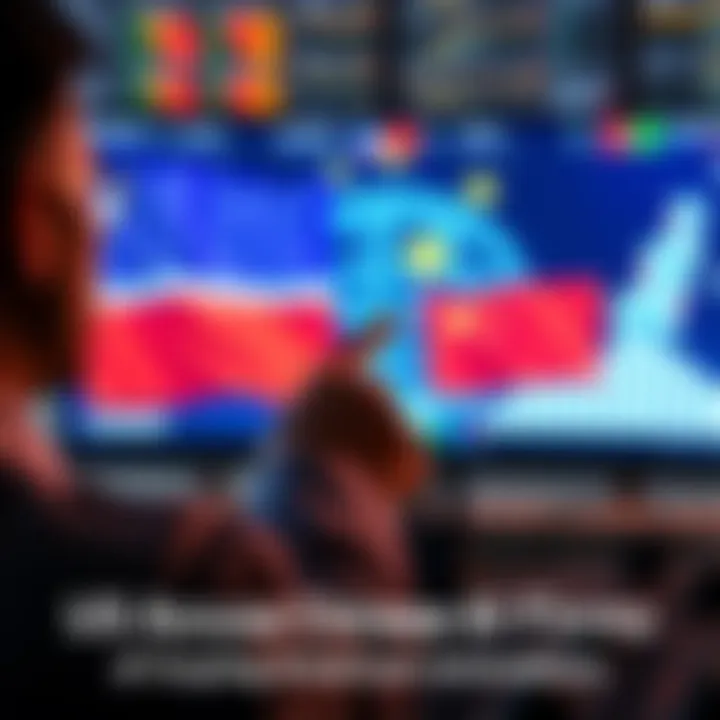 US Accuses Chinese AI Firms A person pointing at a computer screen showing AI models with flags of the US and China in the background